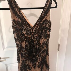 Elegant Black Lace Overlay Dress